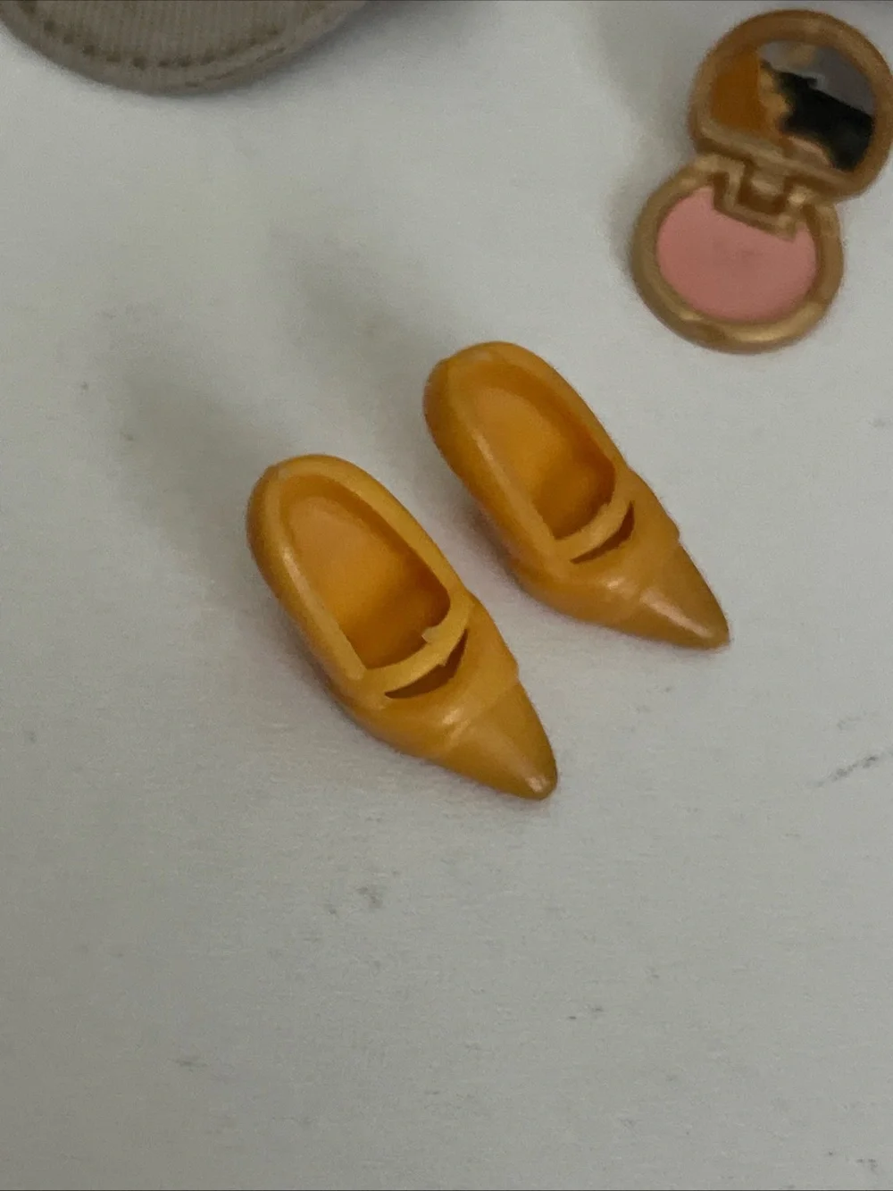 Barbie Doll Accessories Lot Shorts Yellow Top Handbag Compact Glasses Sandals